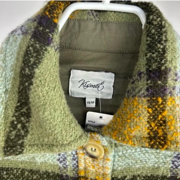 Kismet Plaid Shacket Shirt Jacket Green Button Down Cozy Casual Womens Size XS - Picture 2 of 2